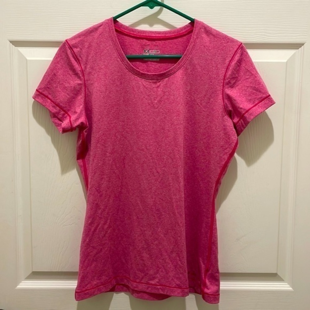 Under Armour Pink Heather Athletic Short Sleeve Shirt